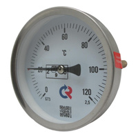 БТ-31.211(0-120C)G1/2.46.2,5 ТЕРМОМЕТР биметалл. 63 мм, ТИП - БТ-31 корпус - хромированная сталь, шток осевой 46х6мм - н