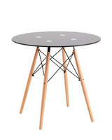 Стол круглый EAMES DSW NEW D=80 стеклянный черный Stool Group