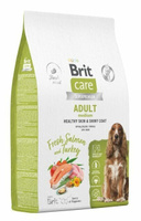 Сухой корм для собак BRIT CARE 2 кг, Лосось и Индейка, Dog Adult M Healthy Skin & Shiny Coat