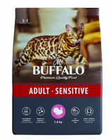 Mr.buffalo сухой корм для кошек sensitive с индейкой, 1.8 кг Mr. Buffalo