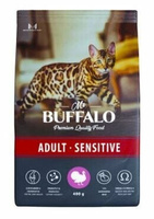 Mr.Buffalo сухой корм для кошек sensitive с индейкой, 0,4кг Mr. Buffalo