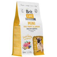 Сухой корм для щенков мини-пород BRIT CARE 400 г, индейка, Mini Puppy&Junior Healthy Growth