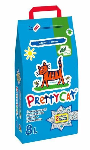 PrettyCat Naturel наполнитель впитывающий для кошачьих туалетов 8 л