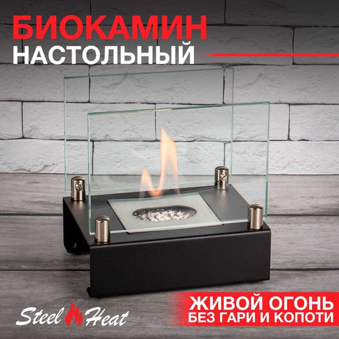 Настольный биокамин SteelHeat ALBA черный