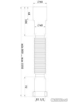 Гибкая труба 1,1/2"х40/50 удл. (Ани) (К116)