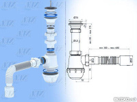 Сифон "Ани Грот" 1,1/2"х40 с гибкой трубой 40*40/50