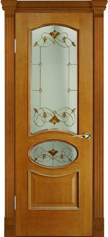Дверь межкомнатная Алина-6 шпон анегри тон-2 со стеклом "Остен"