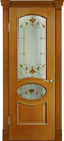 Дверь межкомнатная Алина-6 шпон анегри тон-2 со стеклом "Остен"