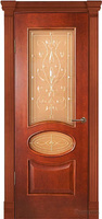 Дверь межкомнатная Алина-6 шпон вишня, остекленная