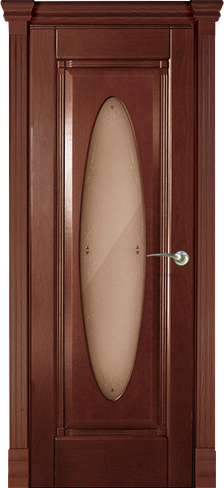 Дверь межкомнатная Андора со стеклом "Оливия" шпон вишня