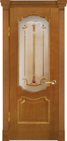 Дверь межкомнатная Анкона шпон анегри тон 2 со стеклом "Валенсия"