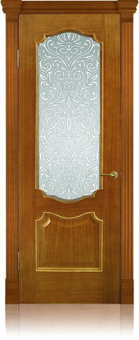 Дверь межкомнатная Анкона шпон анегри тон 2 со стеклом "Бовари"