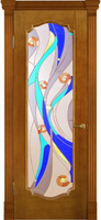 Дверь межкомнатная Анкона-2 шпон анегри тон-2 ДО со стеклом "Акво"