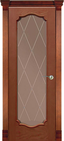 Дверь межкомнатная Анкона-2 шпон вишня ДО со стеклом