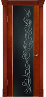 Дверь межкомнатная Палермо-3 со стеклом "Узор" шпон вишня