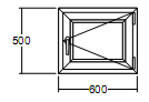 Окно пластиковое Veka WHS-60 500х600 одностворчатое