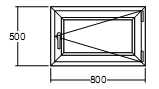 Окно Veka Softline-82 пластиковое 500х800