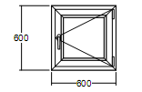 Окно пластиковое Veka WHS-72 600х600 одностворчатое