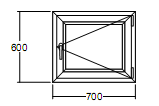 Окно Veka Softline-82 пластиковое 600х700