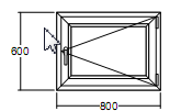 Окно Veka Softline-70 пластиковое 600х800