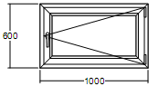 Окно Veka Softline-70 пластиковое 600х1000