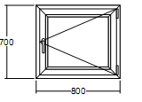 Окно Veka Softline-70 пластиковое 700х800