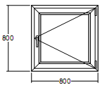 Окно Veka Softline-82 пластиковое 800х800