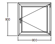 Окно Veka Softline-70 пластиковое 900х900