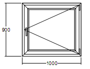 Окно Veka Softline-82 пластиковое 900х1000