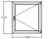 Окно Veka Softline-82 пластиковое 1100х1000