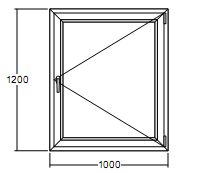 Окно пластиковое Veka WHS-60 1200х1000 одностворчатое