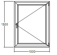 Окно Veka Softline-70 пластиковое 1300х1000