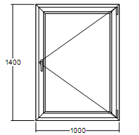 Окно пластиковое Veka WHS-60 1400х1000 одностворчатое