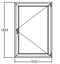 Окно пластиковое Veka WHS-72 1500х1000 одностворчатое