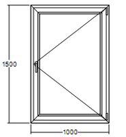 Окно Veka Softline-70 пластиковое 1500х1000