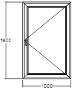 Окно пластиковое Veka WHS-72 1600х1000 одностворчатое