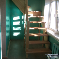 Лестница деревянная с буковыми ступенями