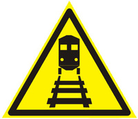 Знак железнодорожный "Берегись поезда!"