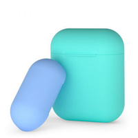 Силиконовый чехол Deppa для AirPods двухцветный (Бирюзовый/Голубой) арт.47018