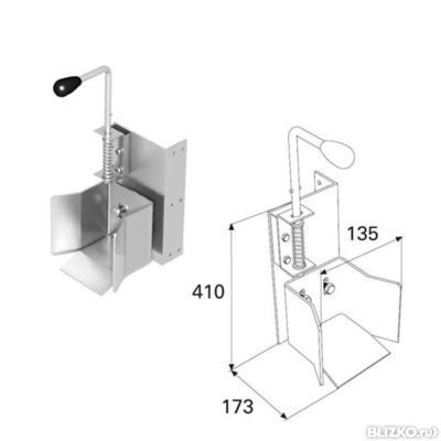 Ловитель нижний с задвижкой для балки 95х88х5