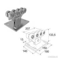 Опора ролика облегченная сдвижных ворот для балки 71х60х3,5