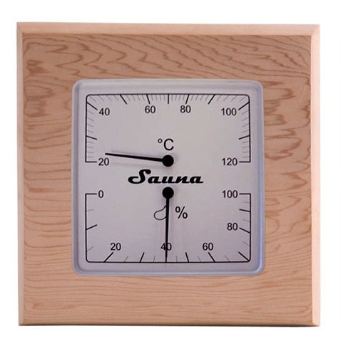 Термогигрометр SAWO квадратный для бани и сауны циферблат квадратный сдвое