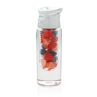 Бутылка для воды 'Fresh and tasty' с контейнером для фруктов (разные цвета) / Белый