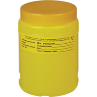 Упаковка для сбора медицинских отходов Олданс с иглоотсеком класс Б желтая 1 л