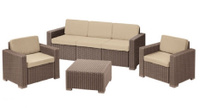 Комплект мебели Калифорния сет (California 3 seater set) капучино Allibert