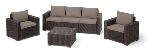 Комплект мебели Калифорния сет (California 3 seater set) коричневый Alliber