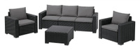 Комплект мебели Калифорния сет (California 3 seater set) графит Allibert