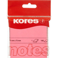 Стикеры Kores 75x75 мм неоновые розовые (1 блок на 100 листов)