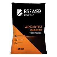 Штукатурка цементная BREMER GRAU 51 F армирующая 25кг