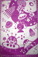 Одеяло байковое 57-8ЕТЖ "Космос", 100% хл. 140х100 (фиолетовый) Ермолино